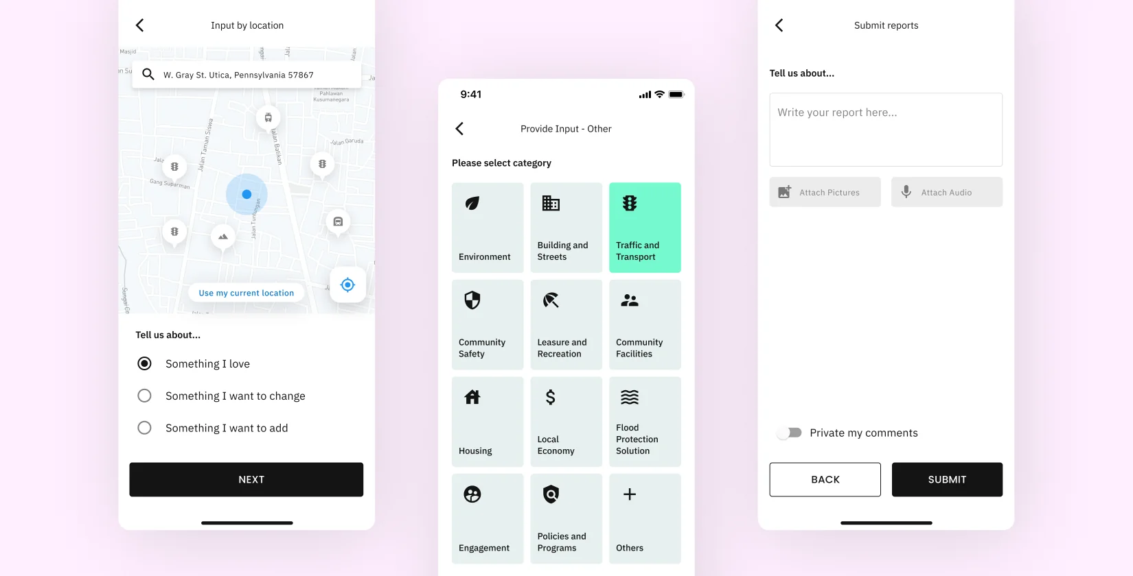 Reporting flow inside the Irys mobile app